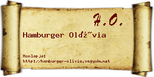 Hamburger Olívia névjegykártya